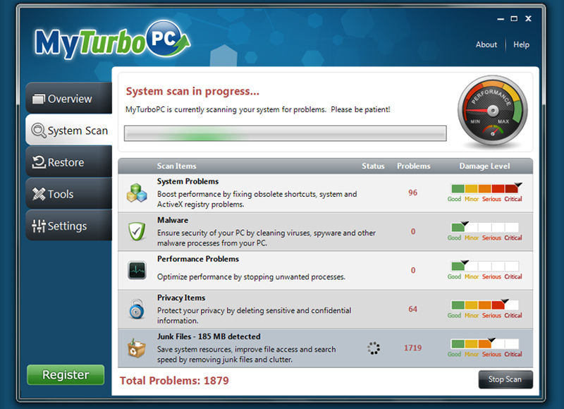 Running a full system scan.