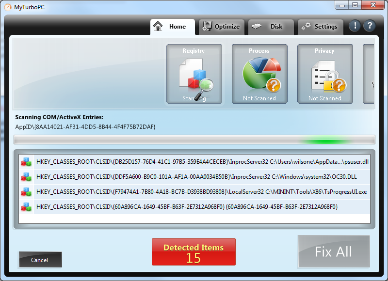 MyTurboPC is evaluating the system for performance issues and security vulnerabilities.